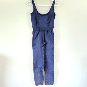 Free People Movement Good Karma One Piece Jumpsuit Romper M/L Dark Blue